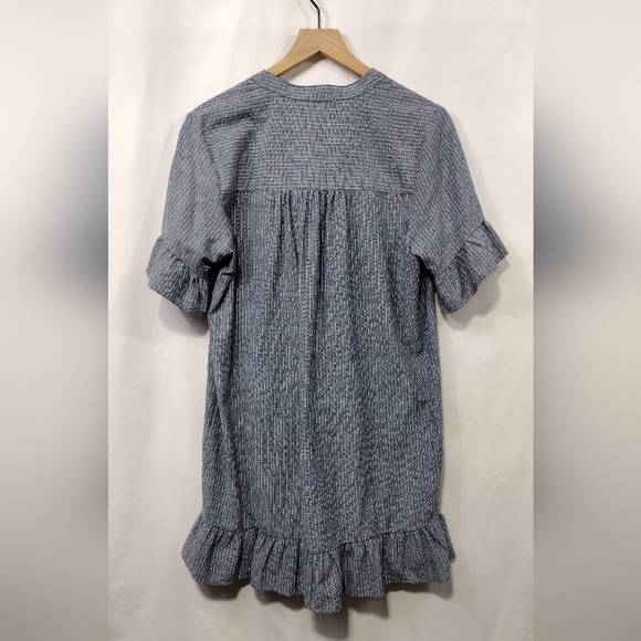 Entro Embroidered Floral Stripped Dress Women's M Blue Pink Boho Retro 90s Y2K - Picture 5 of 8